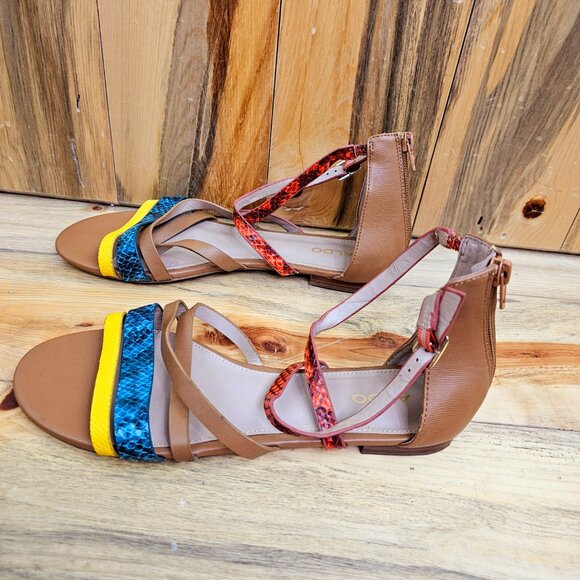 Aldo Snakeskin Summer Flat Gladiator Sandal - Picture 3 of 6